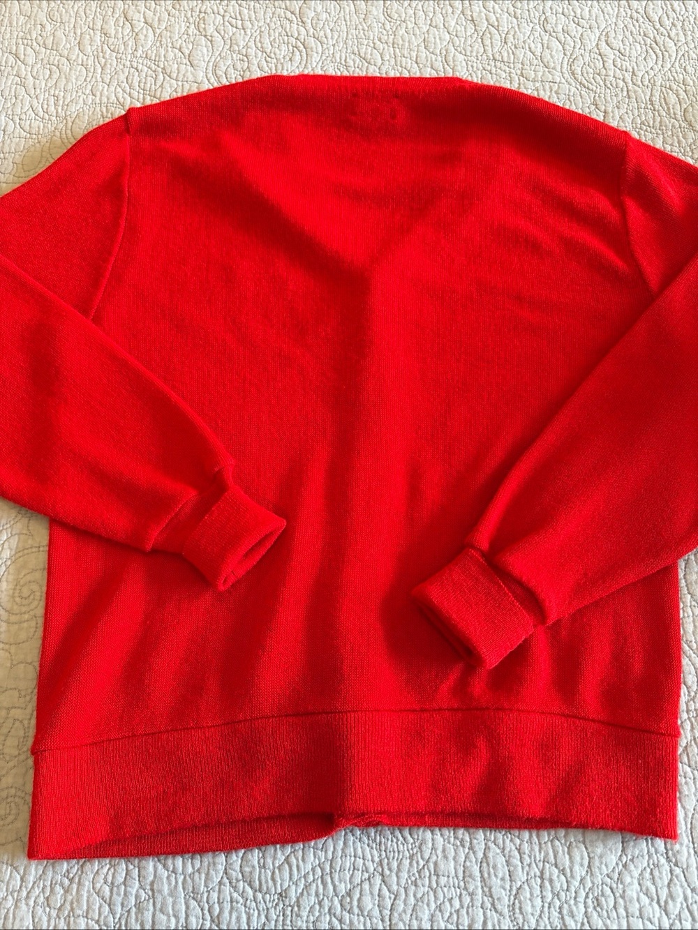 Izod Men’s Bright Red V-Neck Button Cardigan Vintage - Picture 8 of 10